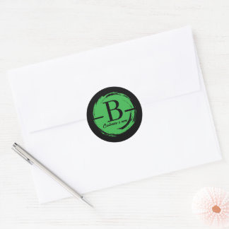 Moderne minimalistische Anfangsmonogrammbuchstabe Runder Aufkleber