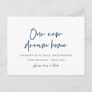 Moderne minimalistische Ankündigung neuer Zuhause- Postkarte