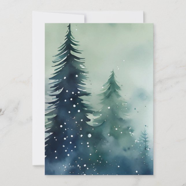 Moderne Minimalistische Aquarellfarben Weihnachten (Vorderseite)