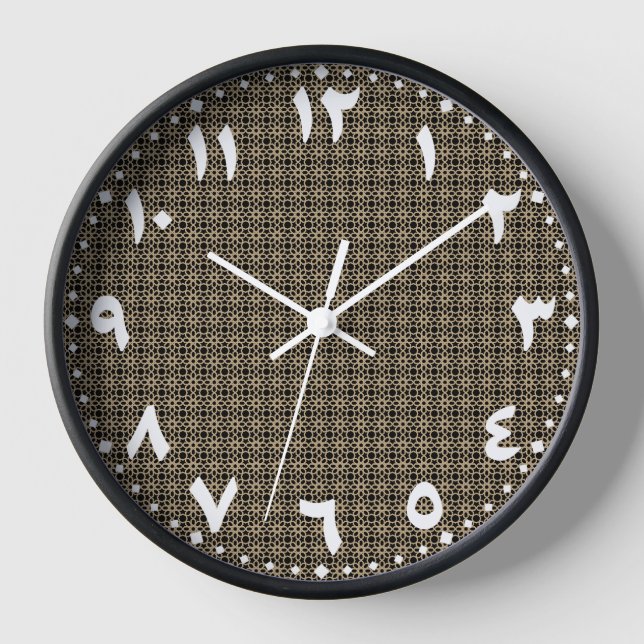 Moderne Minimalistische arabische Wohngestaltung Uhr (Vorderseite)