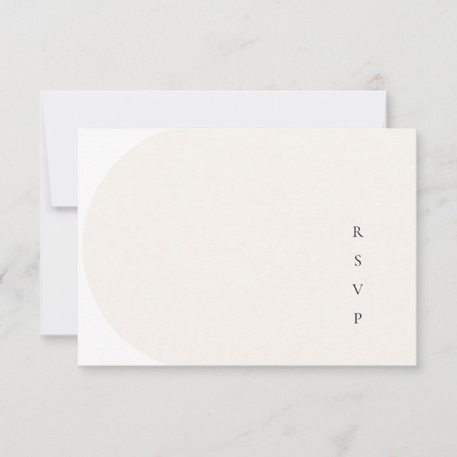 Moderne Minimalistische Arch Wedding RSVP Card Karte (Vorderseite)