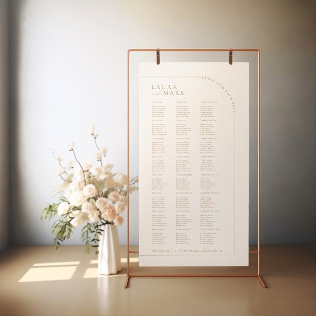 Moderne Minimalistische Arch Wedding Seating Chart Poster (Modern Minimalist Arch Wedding Seating Charts)