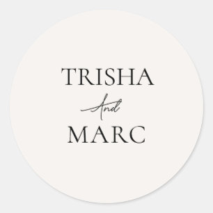Moderne Minimalistische Arch Wedding-Umschlag Aufk Runder Aufkleber