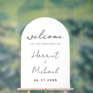 Moderne Minimalistische Arch Wedding Willkommen Acrylschild