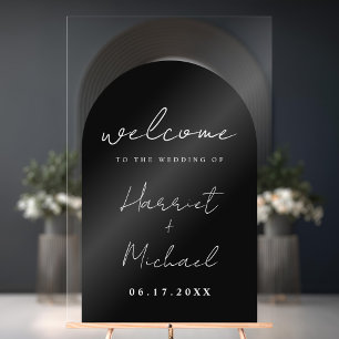 Moderne Minimalistische Arch Wedding Willkommen Acrylschild