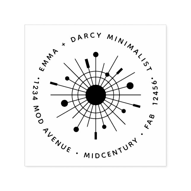 Moderne Minimalistische atomare Sternexplosion des Permastempel (Design)