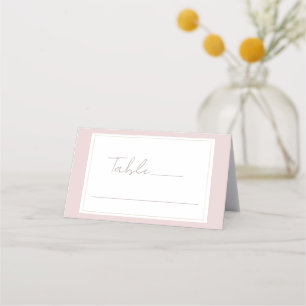 Moderne minimalistische Austern-Rosa- und Gold-Hoc Platzkarte