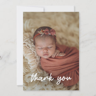 Moderne Minimalistische Baby-Foto-Dankeschön Dankeskarte