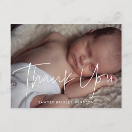 Moderne minimalistische Babydusche Danke Postkarte