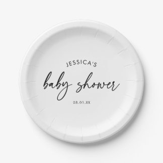 Moderne minimalistische Babyparty Pappteller