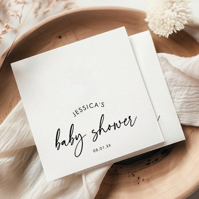 Moderne minimalistische Babyparty Serviette (Von Creator hochgeladen)