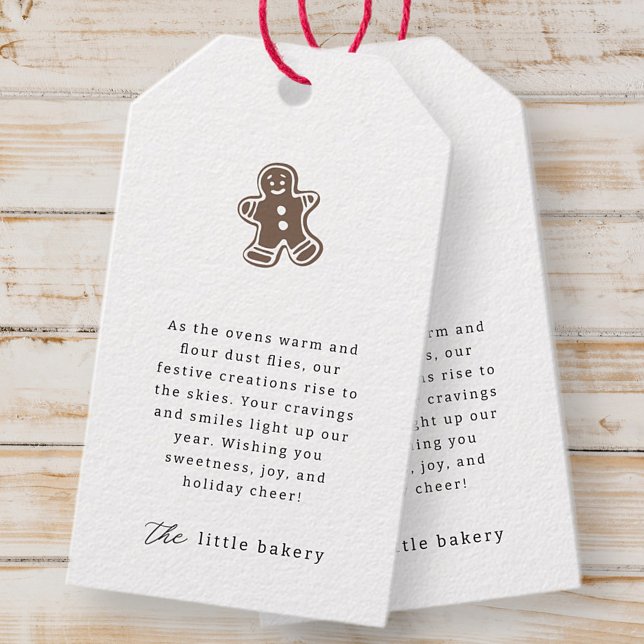 Moderne Minimalistische Bäckerei Holiday Vielen Da Geschenkanhänger (Von Creator hochgeladen)