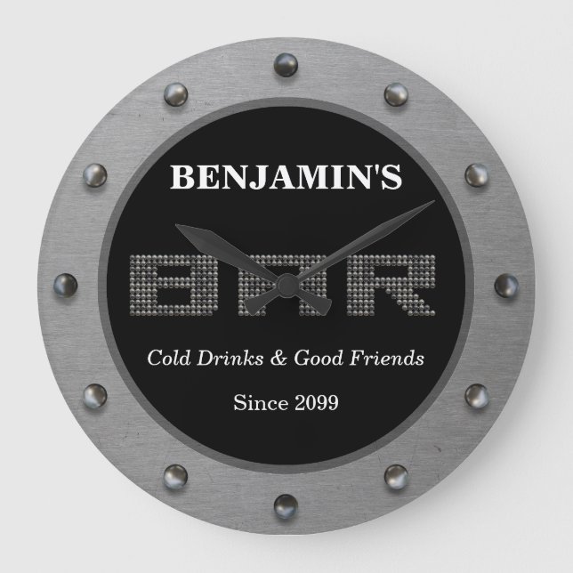 Moderne Minimalistische Bar-Wall-Uhr Große Wanduhr (Vorderseite)