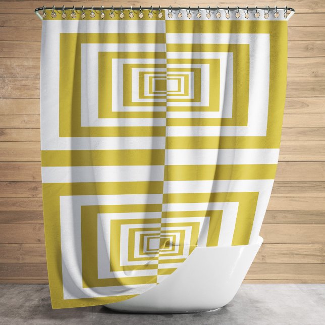 Moderne minimalistische Beige Geometrie Duschvorhang (Modern Minimalist Beige Geometric Shower Curtain)