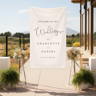 Moderne, minimalistische, beige Hochzeit Banner