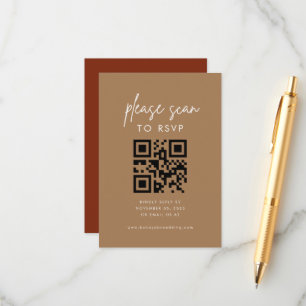 Moderne Minimalistische Beige Tan Bitte UAWG scann Begleitkarte