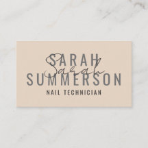 Moderne minimalistische beige Typografie Nagelstud