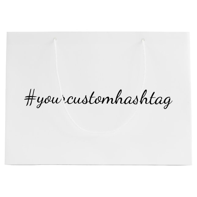 Moderne minimalistische benutzerdefinierte Hashtag Große Geschenktüte (Vorderseite)