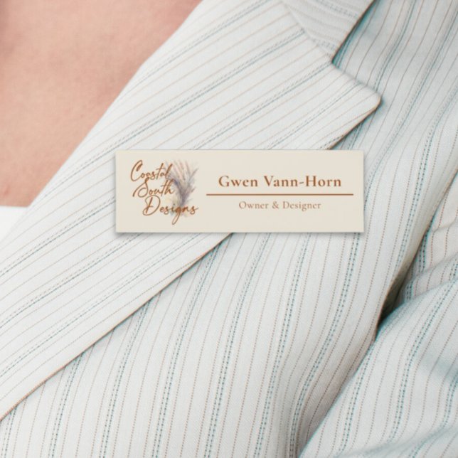 Moderne Minimalistische, benutzerdefinierte Logo-C Namensschild (Modern Minimalist Custom Logo Classic Name Tag)