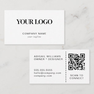 Moderne minimalistische benutzerdefinierte Logo-QR Visitenkarte