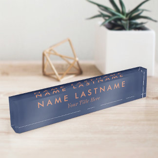 Moderne Minimalistische, benutzerdefinierte Navy B Namensplakette