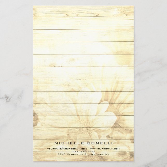 Moderne Minimalistische Berufliche Blume Briefpapier (Vorderseite)