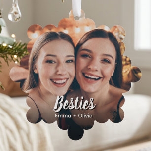Moderne minimalistische beste Freundin BFF Freund  Ornament Karte