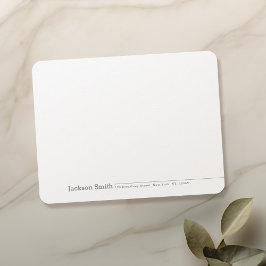 Moderne Minimalistische Bezeichnung Personalisiert Mitteilungskarte