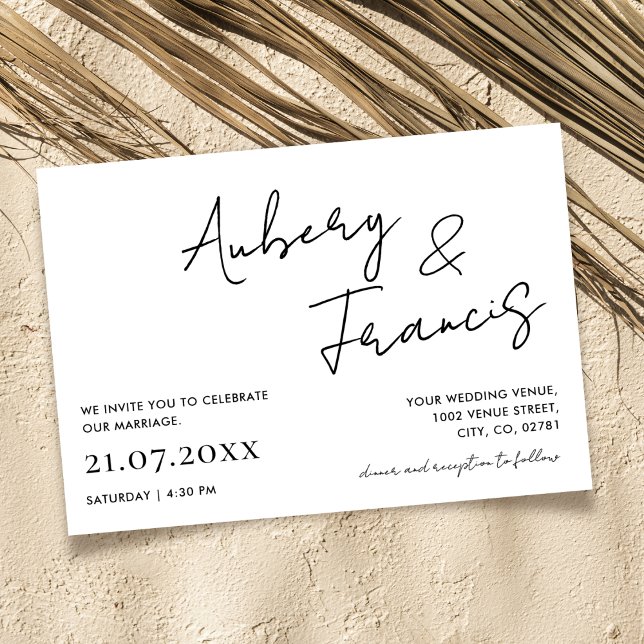 Moderne Minimalistische Bezeichnung Script Calligr Einladung (Von Creator hochgeladen)