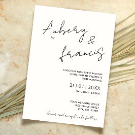 Moderne Minimalistische Bezeichnung Script Calligr Einladung