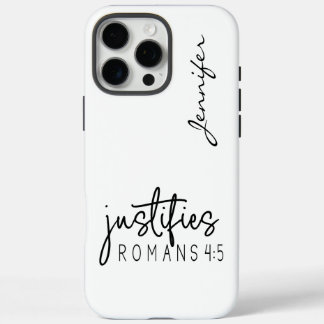 Moderne Minimalistische Bibel Verse Römer 4:5 iPho iPhone 16 Pro Max Hülle