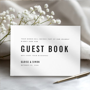 Moderne Minimalistische Big Bold Monogram Chic Wed Gästebuch