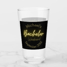 Moderne Minimalistische Black and Gold Bachelor Pa Glas