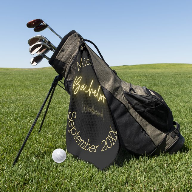 Moderne Minimalistische Black and Gold Bachelor Pa Golfhandtuch (Von Creator hochgeladen)