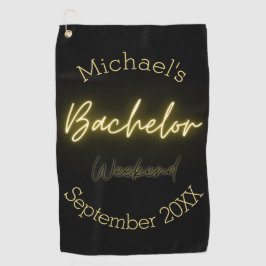Moderne Minimalistische Black and Gold Bachelor Pa Golfhandtuch