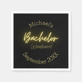 Moderne Minimalistische Black and Gold Bachelor Pa Serviette