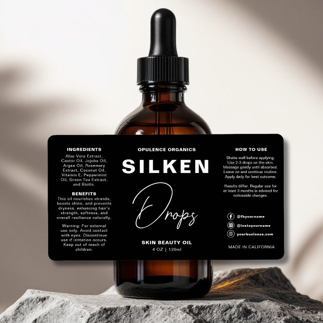 Moderne Minimalistische Black Beauty Kosmetikflasc (Von Creator hochgeladen)