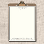 Moderne Minimalistische Black Border Luxus Boutiqu Briefbogen<br><div class="desc">Suchen Sie einen minimalistisch-luxuriösen Briefkopf für Ihre Boutique oder Firma? Karo aus diesem modernen Minimalistischen Black Border Luxury Boutique Letterhead.</div>