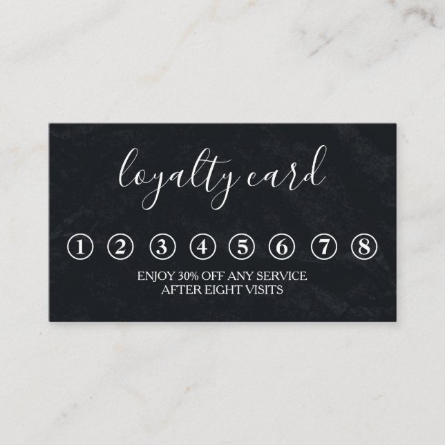 Moderne Minimalistische Black Chalkboard Loyalty C Visitenkarte (Vorderseite)