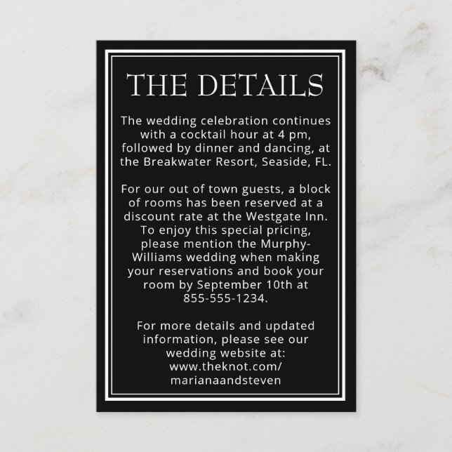 Moderne Minimalistische Black Enclosure Card Begleitkarte (Vorderseite)