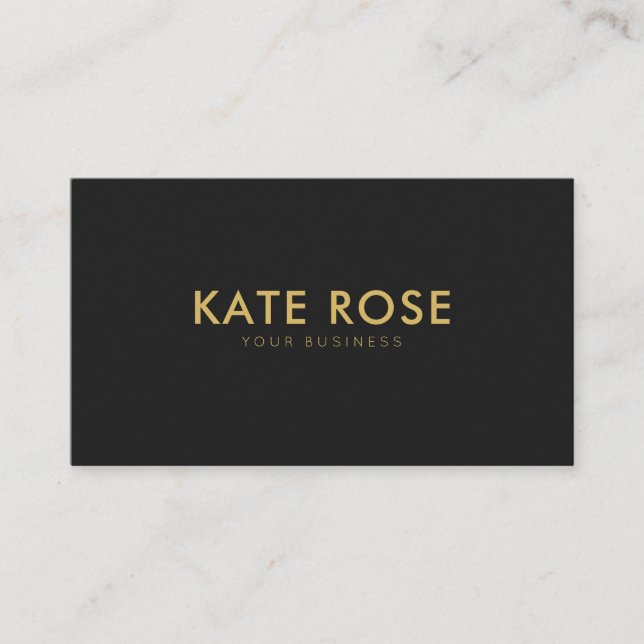 Moderne Minimalistische Black Gold Business Card Visitenkarte (Vorderseite)