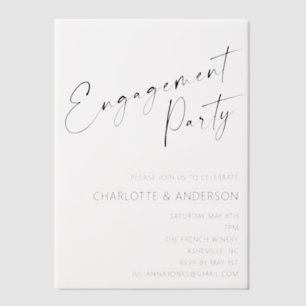 Moderne Minimalistische Black Script-Engagement-Pa