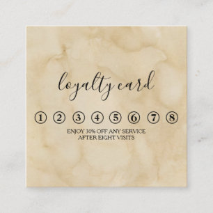 Moderne Minimalistische Black & White Loyalty Card Quadratische Visitenkarte