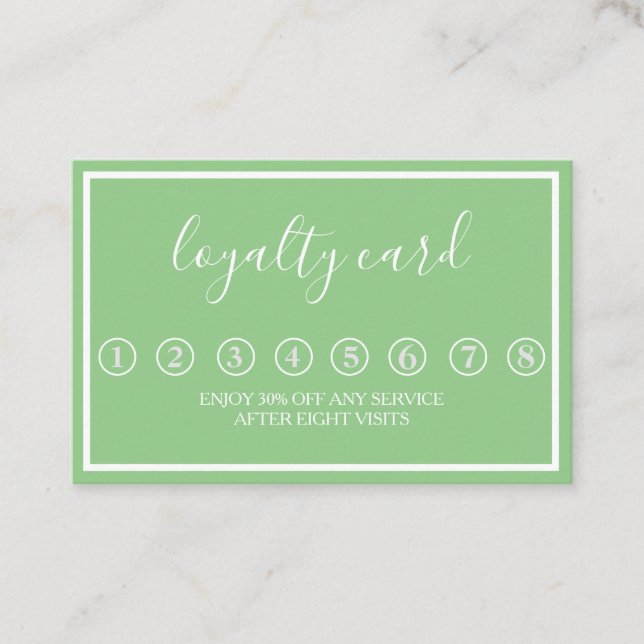 Moderne Minimalistische Black & White Loyalty Card Visitenkarte (Vorderseite)