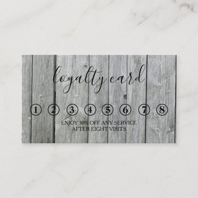 Moderne Minimalistische Black & White Loyalty Card Visitenkarte (Vorderseite)