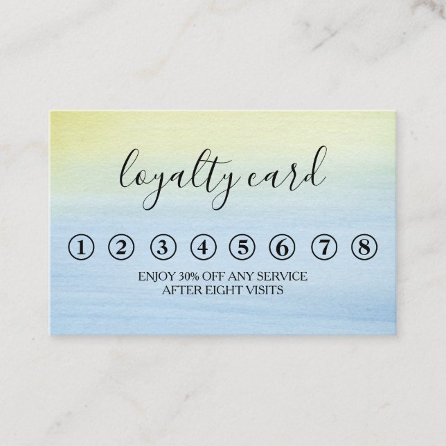 Moderne Minimalistische Black & White Loyalty Card Visitenkarte (Vorderseite)