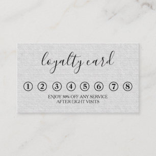 Moderne Minimalistische Black & White Loyalty Card Visitenkarte