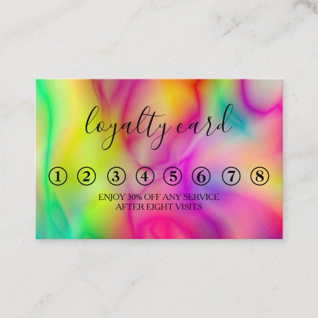 Moderne Minimalistische Black & White Loyalty Card Visitenkarte (Vorderseite)