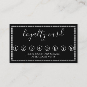 Moderne Minimalistische Black & White Loyalty Card Visitenkarte