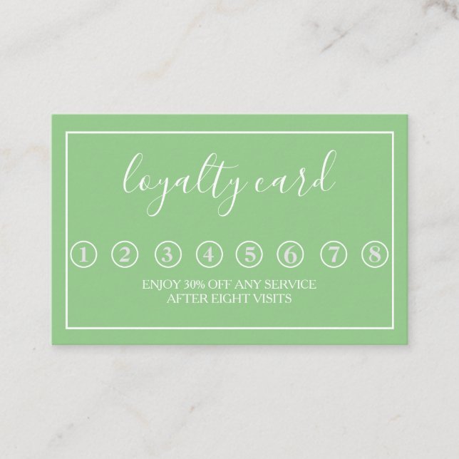 Moderne Minimalistische Black & White Loyalty Card Visitenkarte (Vorderseite)